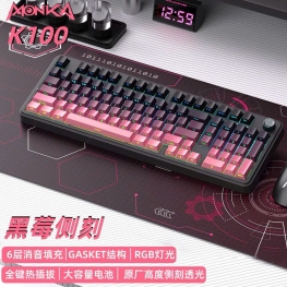 Bàn phím cơ Monka K100 - Black Pink (3 Mode, 8000mAh)