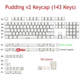 Bộ Keycap Pudding v2 (143 Keys) - Hỗ trợ layout 68,84, Razer, Corsair