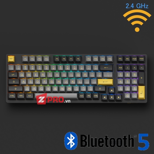 Bàn phím cơ AKKO 3098N Black Gold (WL 2.4g, Ble 5.0, HotSwap)