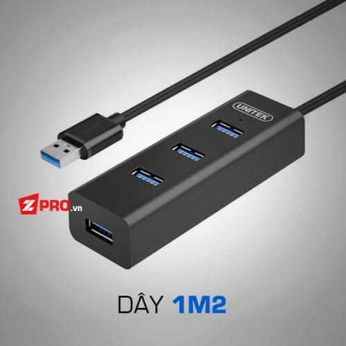 Bộ chia 4 cổng HUB USB 3.0 Unitek Y-3089 1.2m