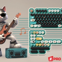 Akko Bottle Cap Keycaps – Punk Cat