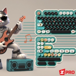 Akko Bottle Cap Keycaps – Punk Cat