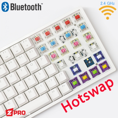 Bàn phím cơ RK84 Wireless 2.4G + Bluetooth 5.0 (HOTSWAP)