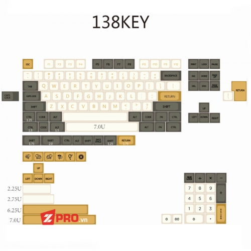 Bộ Keycap PBT XDA Shimmer Ember - 138 Keys