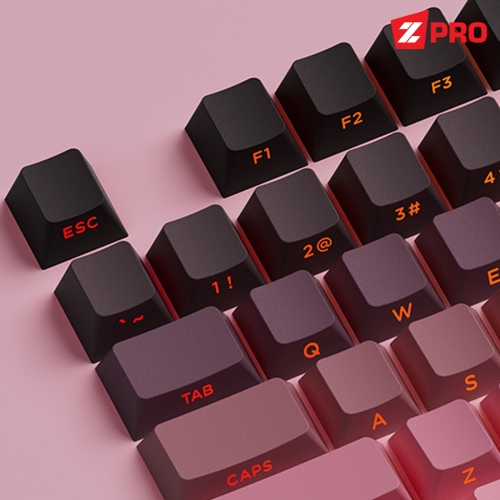 Bộ Keycap Veekos Black Pink Gradient (PBT, 135 Nút)