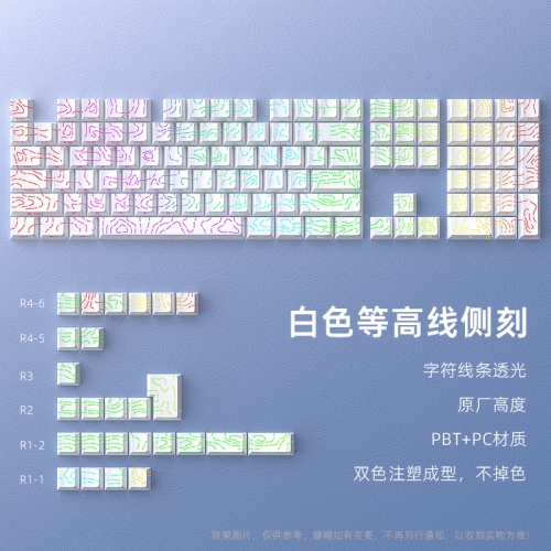 Keycap Contour 4.0 White (PBT) - 135 Nút