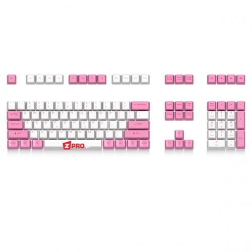 Keycap Ducky PBT 108 phím White-Pink